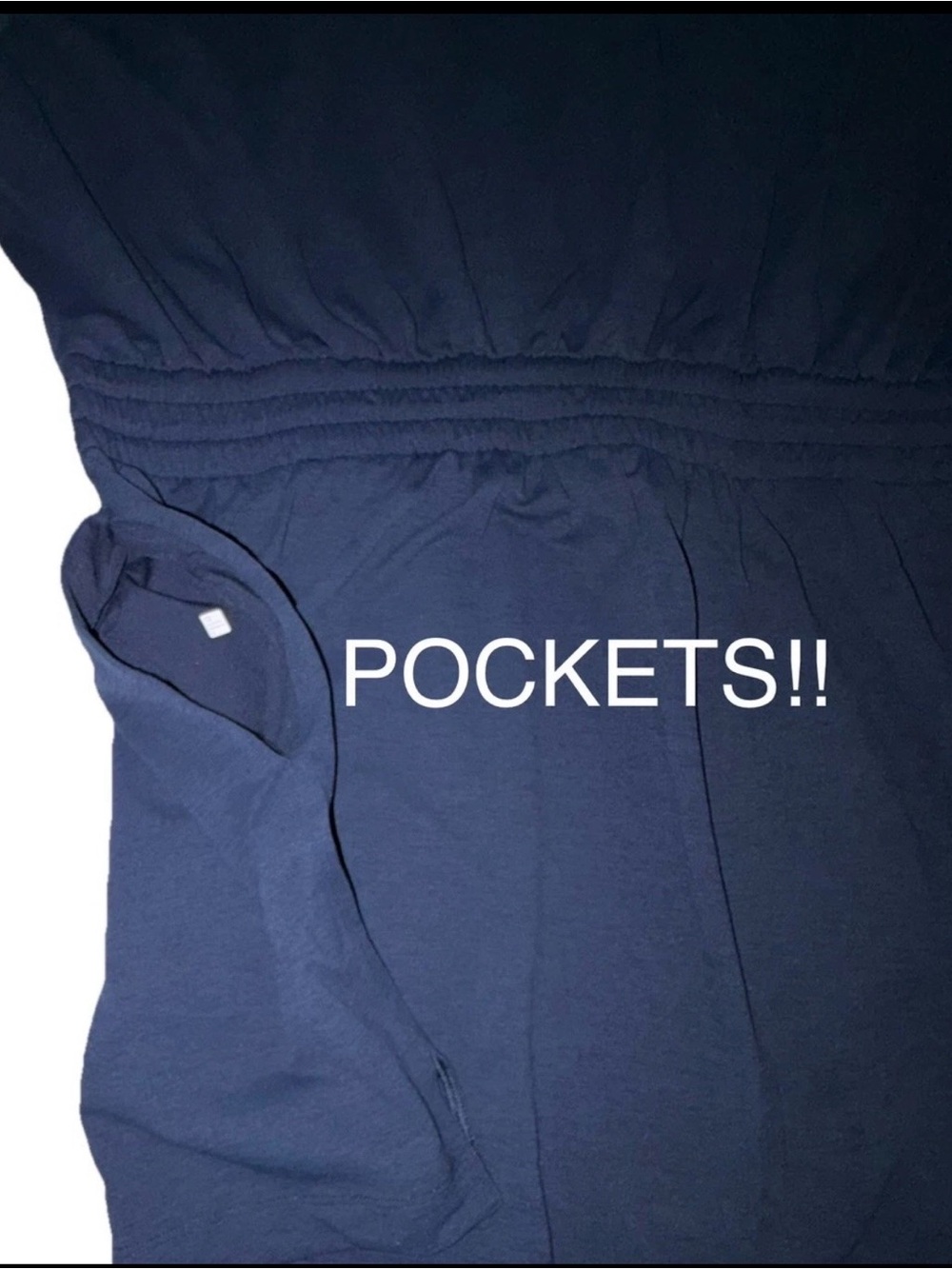 NWT*LULULEMON*SIZE4*SMOCKED WAIST T~SHIRT DRESS*AUTHENTIC* POCKETS*NAVY*$118 - Picture 11 of 16